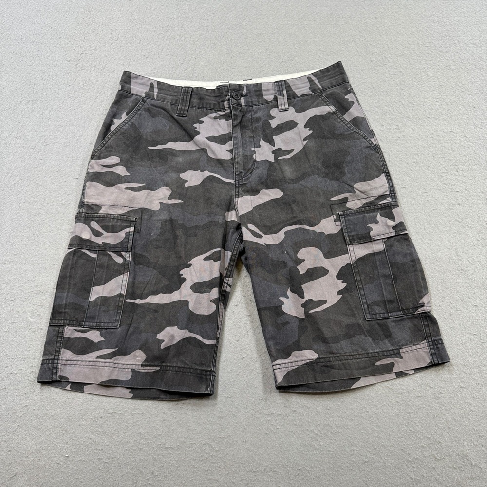 Foot Locker Cargo Shorts Men's 34 Black Camo Relaxed Fit Utility‎ Hunting Army